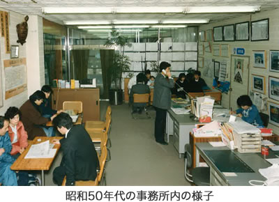 昭和50年代の事務所内の様子